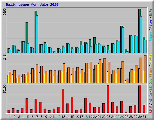 Daily usage for July 2026