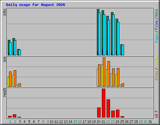 Daily usage for August 2026